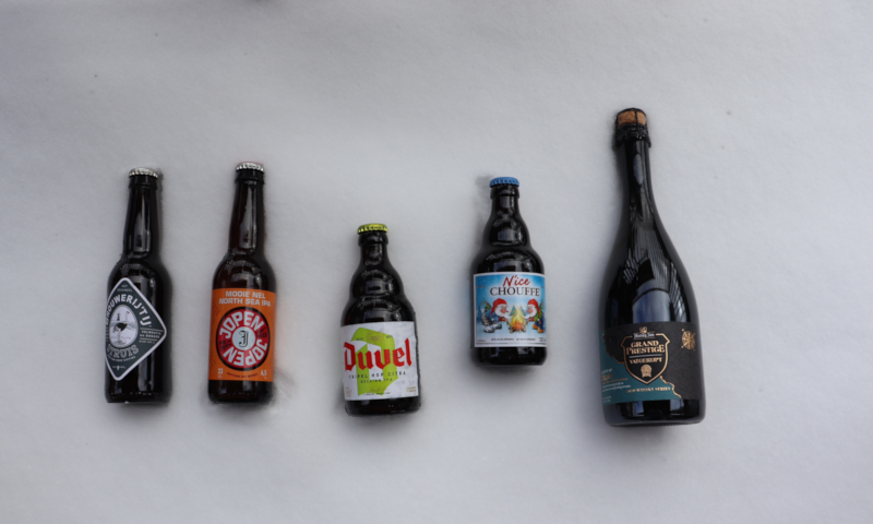 Vijf bieren in de sneeuw